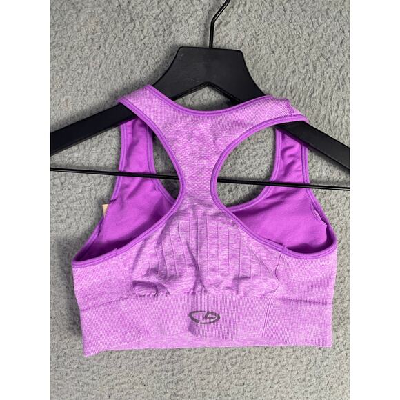 Champion Purple Seamless Sports Bra Small Racerback Compression Activewear Gym - Picture 8 of 9